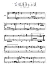 Téléchargez l'arrangement pour piano de la partition de Prologue de Armide en PDF